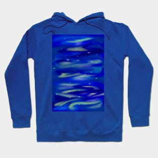 Starry night reflected in wavy water Hoodie